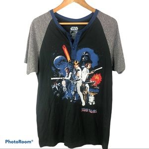 Men’s Star Wars short sleeved Henley Tee